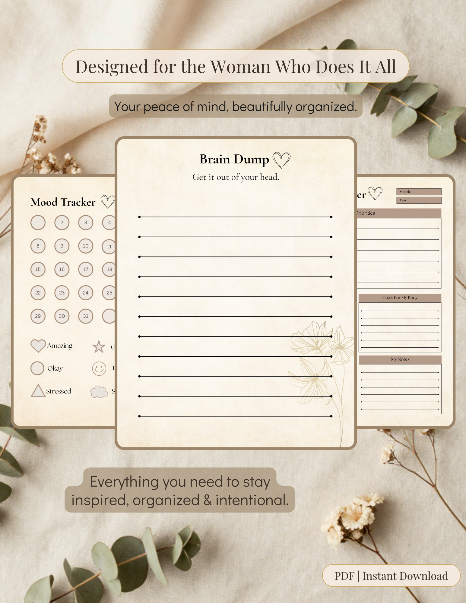 MINIMALIST Self Care Planner